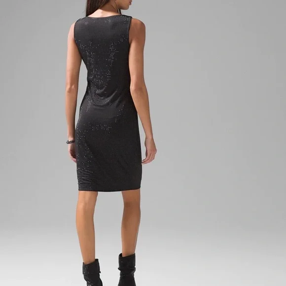 ⭐️NEW⭐️White House Black Market (WHBM) Matte Jersey Black Studded Dress - Picture 4 of 8